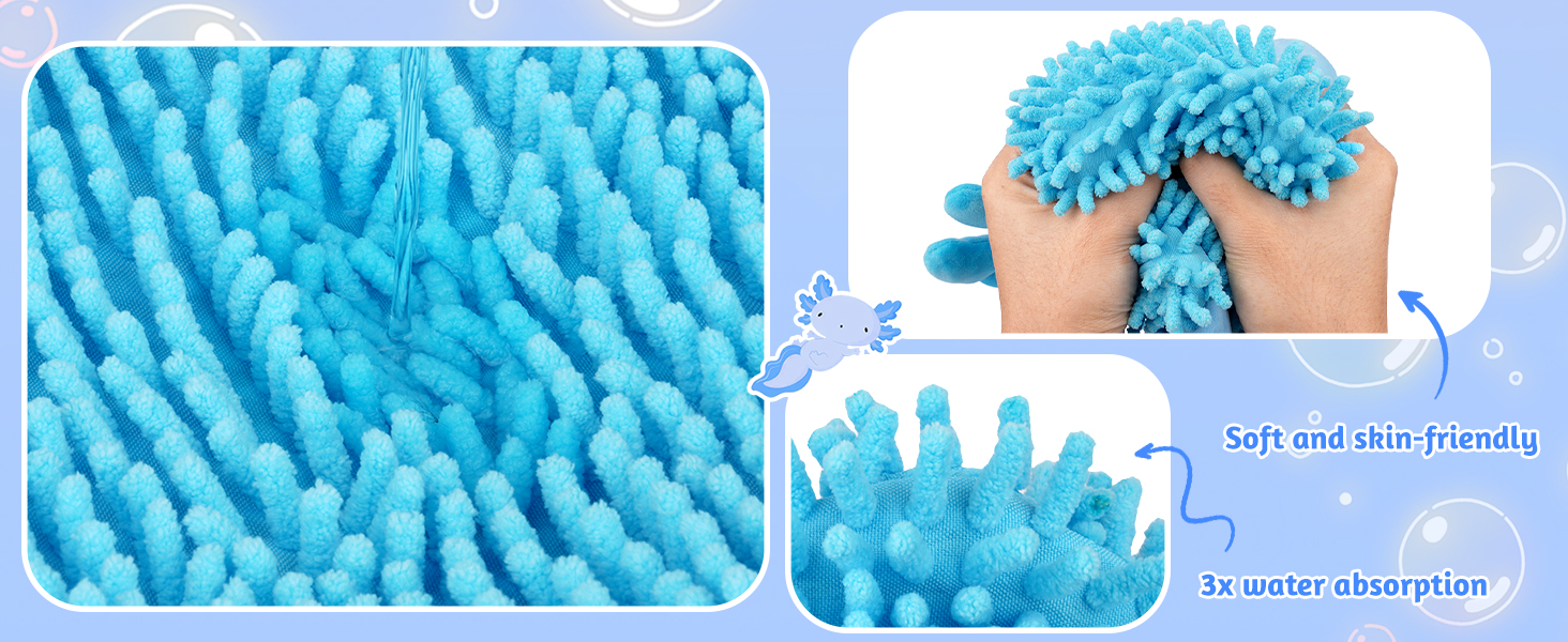 Fuzzy Ball Hand Towels with Hanging Loops Chenille Microfiber Cute Hand Towel for Bathroom Kitchen