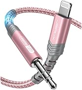 JSAUX Lightning to 3.5mm Audio Cable 6FT, [Apple MFi Certified] iPhone Headphones Jack Lightning ...