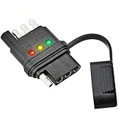 Oyviny 4-Way Flat Trailer Wiring Tester 4 Pin Male and Female Trailer Tester with Bright Indicato...