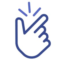 Hands free touchless operation icon showing simple and hygienic use