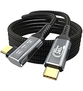 80Gbps Right Angle USB 4 Cable for Thunderbolt 5 Cable 3.3FT, 240W Charging, Up to 120Gbps Bandwi...