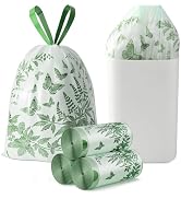 VOK 8 Gallon Trash Bags with Butterfly Printed &amp; Sweet Wormwood Scent, Drawstring Medium Garbage ...