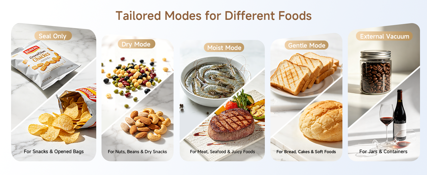 tailored modes for different foods