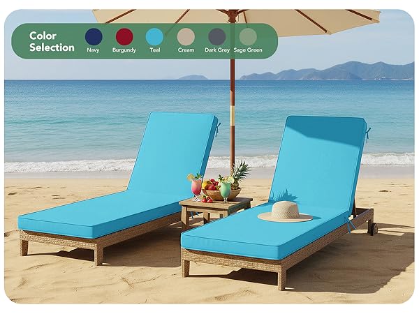teal outdoor chaise lounge cushions