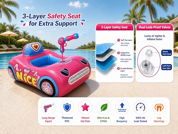 pool floats kids; pool toys for kids ages 4-8; toddler floaties; pink float for princess girls;