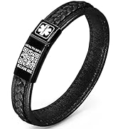 Theluckytag Upgraded Medical Bracelets Men Women with QR Code Medical Alert ID Bracelets - Titani...