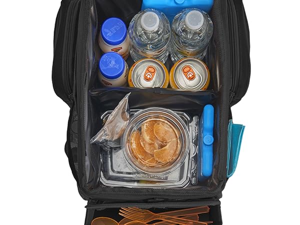 car cooler for kids and adults with insulated compartment and storage pockets