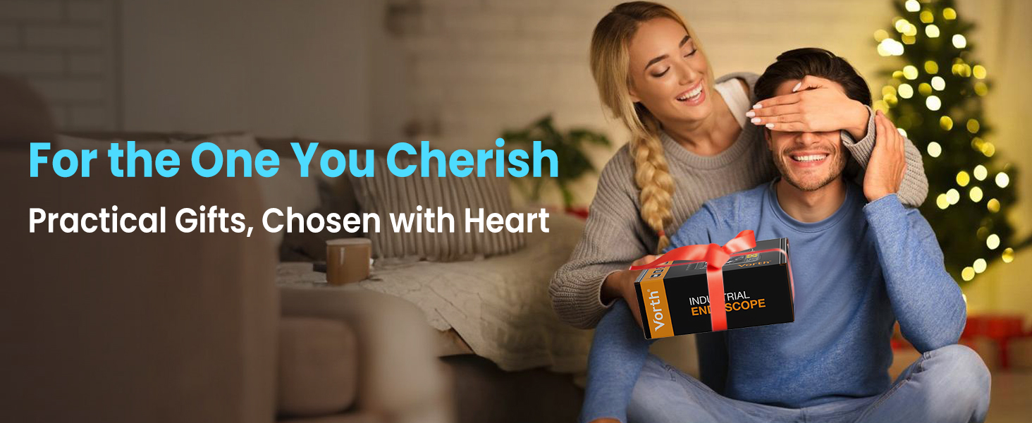 Vorth Endoscope Camera with Light, 4.3&amp;#34; IPS Screen 1080P Borescope Tools with 8 LED Lights