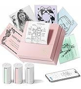 TYPONOS Sticker Printer, PM290 Mini Printer, Bluetooth Sticker Maker Machine with 3 Rolls Paper, ...
