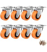1.5 Inch Casters, ASHGOOB Caster Wheels/Casters Set of 8, 360° Swivel Universal Plate Caster Whee...