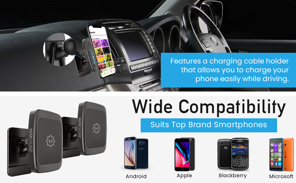 2 Pack WixGear Universal Stick-On Magnetic Car Mount Holder