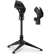 Moukey Desk Mic Stand Universal, Adjustable Desktop Mic Stand Portable Foldable, Tripod Mic Table...