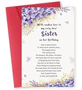 Hongshan Sister Birthday Card,Funny Birthday Card for Sisters,Happy Bday To My Dear Sister Cards,...