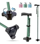 HurryCane HCANE-PP-C2 Freedom Edition Foldable Walking Cane with T Handle