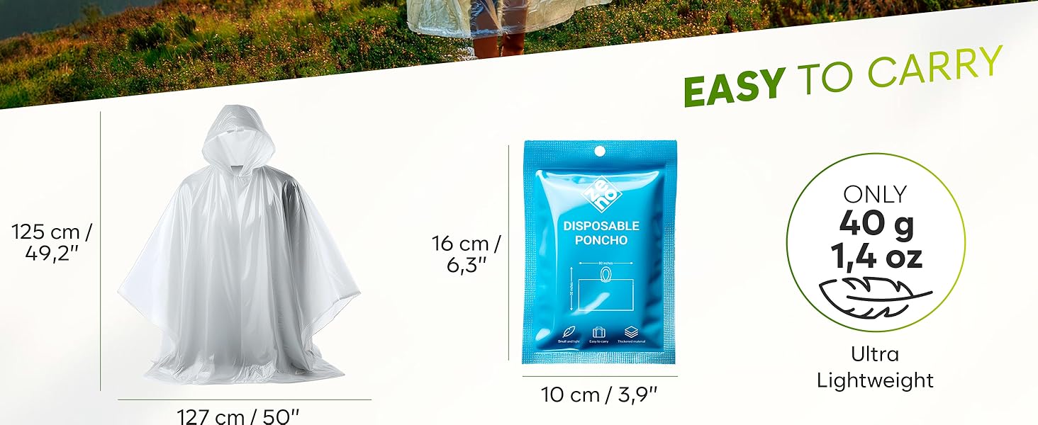 rain ponchos for adults poncho adult compact pocket travel emergency raincoat packable with hood