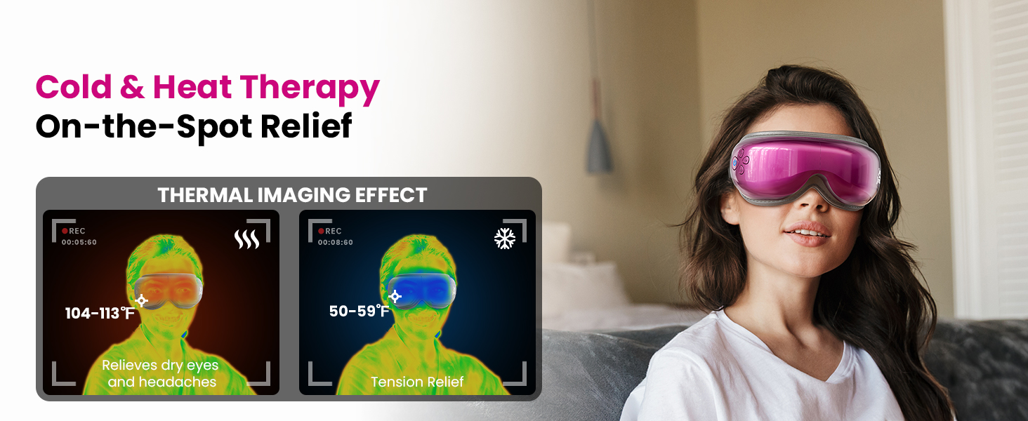 Eye Massager with Heat and Cooling migraine massager migraine relief products headache relief