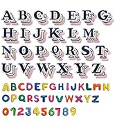 Acrebow 114 Pcs Iron On Letter Patches Kit Includes 78 Small Letters 1" &amp; 26 Mini Letters 0.4" &amp; ...