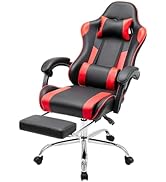NEWBULIG Computer Gaming Desk Chair - High Back Ergonomic Lumbar Support with Footrest and Headre...