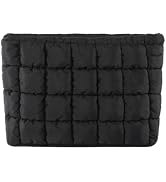 HICARRY Puffy Quilted Makeup Bag Cosmetic Bags Travel Cute Puffer Solid Toiletry Organizer Pouch ...