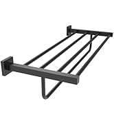 RUACQ 24-inch Towel Racks for Bathroom, Square Base Towel Holder with Towel Bar, SUS 304 Stainles...