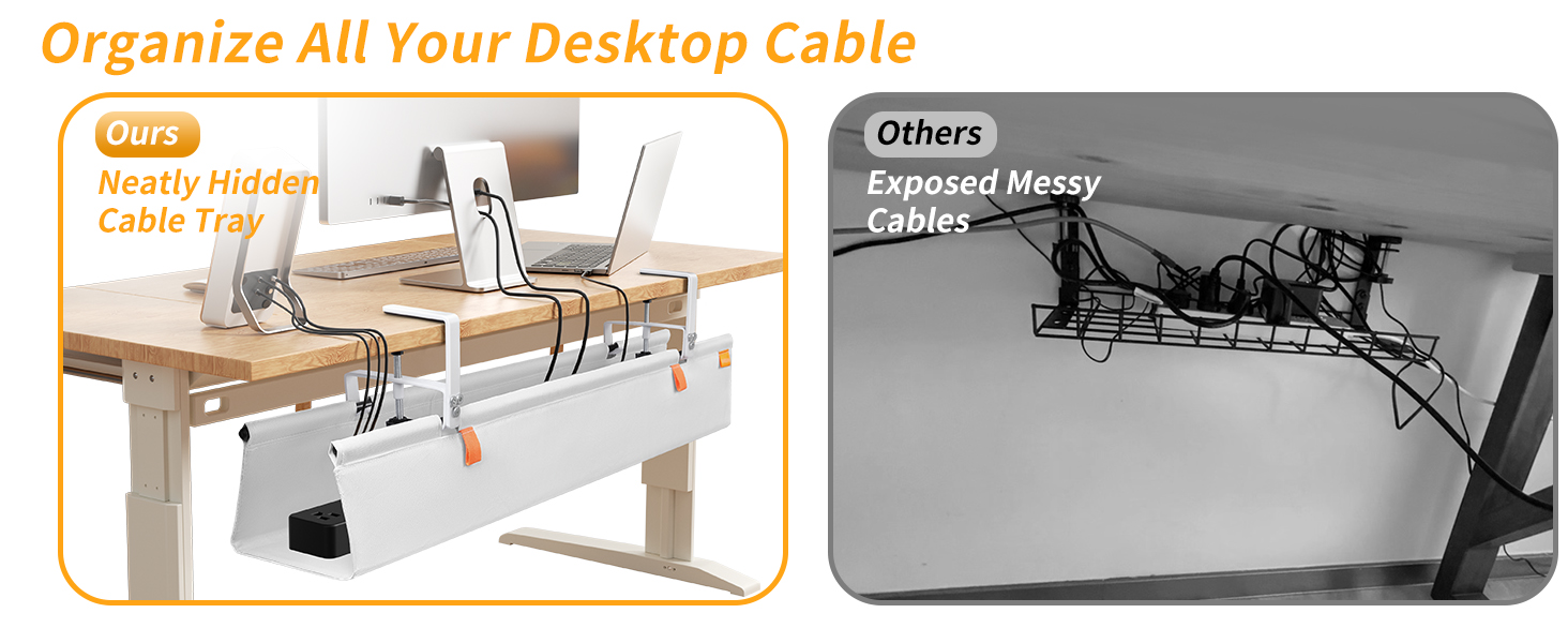 under desk cable management tray
