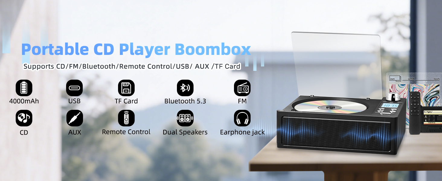 Portable CD Player Boombox