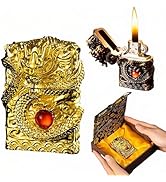 NINSI Refillable Kerosene Lighter - Vintage Dragon Design, Windproof Soft Flame Trench Lighter fo...