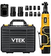 VTEK 3/8" Cordless Ratchet Wrench 16.8V Power Ratchet Wrench,40 Ft-lbs 400 RPM Electric Battery R...