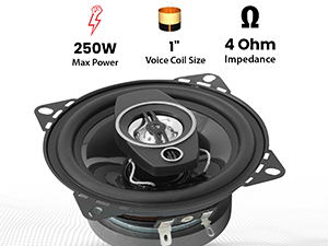 coaxial car speaker audio stereo 2 way full range door dash mount component system loud clear sound