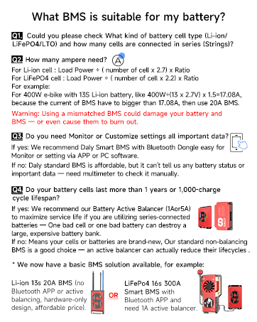 WHAT BMS IS SUITABLE FOR MY BATTERY?