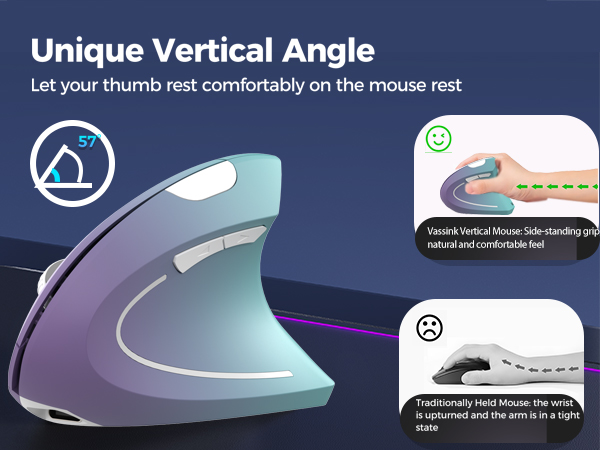 vertical wireless mouse rechargeable