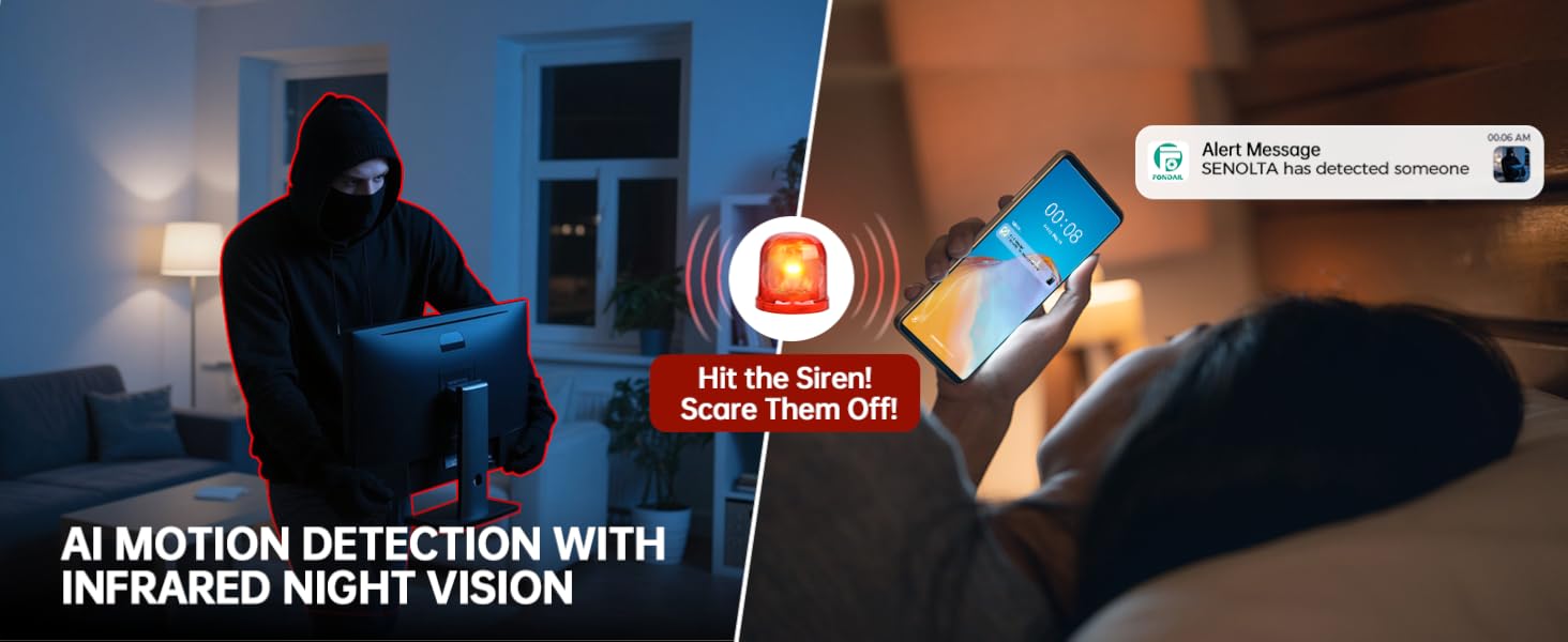 night vision and motion detection and bulit-in siren