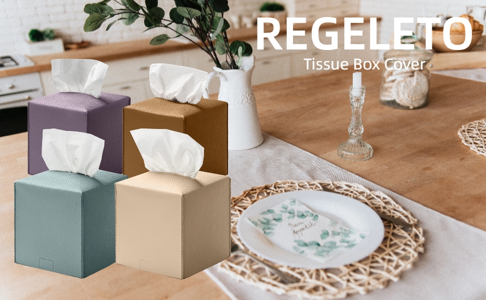REGELETO Square Tissue Box Cover