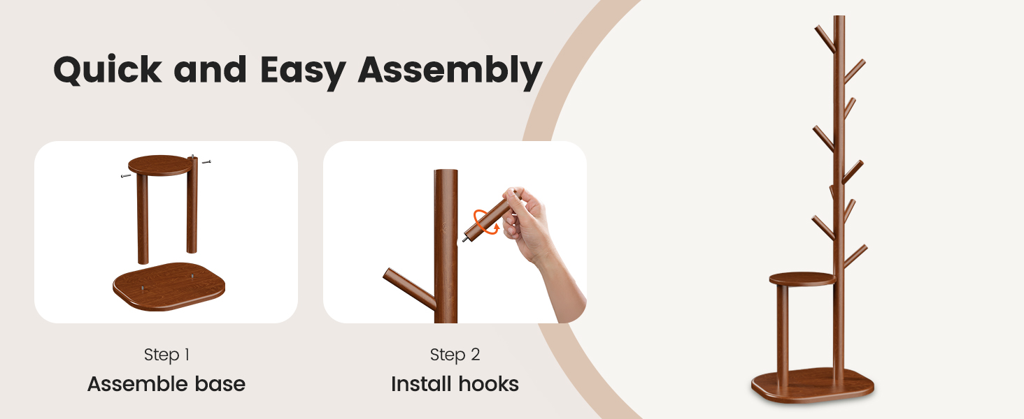 coat rack tree freestanding hat rack hall tree with shelf entryway hallway bedroom PIFCR11BR