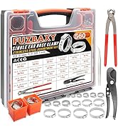 560PCS 22 Sizes Single Ear Hose Clamps, 5.3-33.1mm 304 Stainless Steel Crimp Hose Clamps with Too...