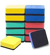 OWLKELA Magnetic Dry Erase Erasers 12 Pcs, White Board Accessories for Kids, Ideal for Refrigerat...