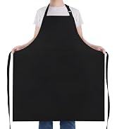 NLUS Extra Large Aprons for Men, Adjustable Black Chef Apron for Men Kitchen Cooking Aprons for W...