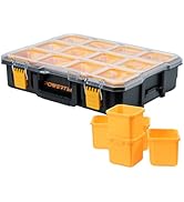 POWERTEC Small Parts Organizer &amp; Tool Box – 10 Compartments, IP65 Water &amp; Dust Protection, Stacka...
