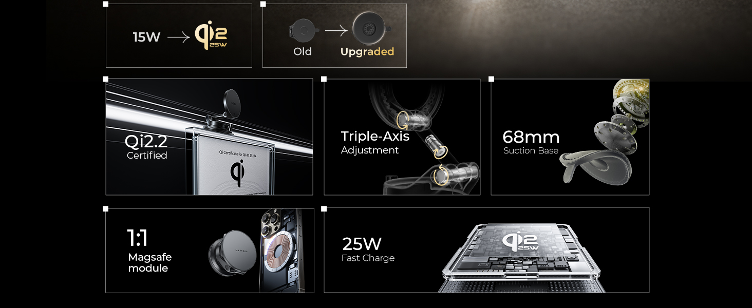 W608 PRO Qi2.2 Magsafe Car Charger