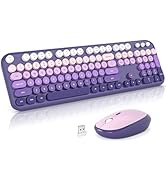 MOFII Wireless Keyboard and Mouse Combo, 2.4GHz Retro Typewriter Keyboard Full Size, Quiet Click ...