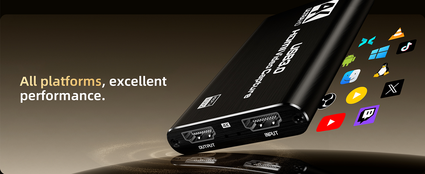 Fulfalic HDMI Capture Card, USB 3.0 1080P 60FPS Video Capture Card with HDMI Loop-Out