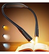 Glocusent Lightweight Neck Light,1200mAh Rechargeable Book Light for Reading in Bed, Eye-Caring w...