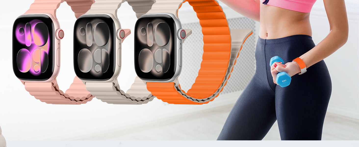 Our watch come in a variety of colors,including black,white,starlight,pink sand,mint blue and more.