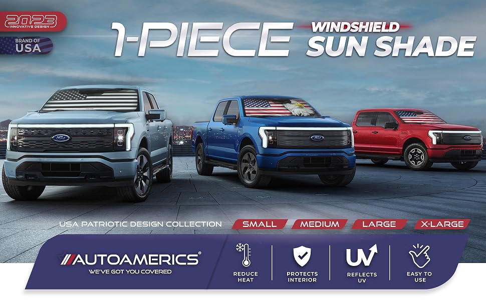 autoamerics windshield sun shade sunshade heatshield cover shades protector blocker reflector visor