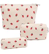 3 Pcs Makeup Bag Cosmetic Bag Set for Girls Women Travel Organizer Bathroom Toiletry Pouch Large ...