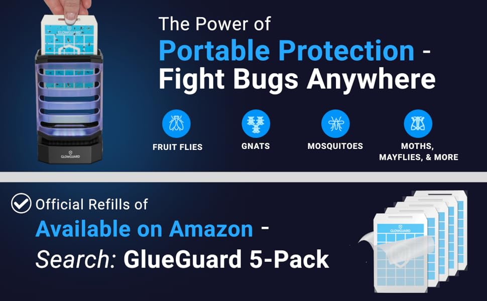 Official refills for GlowGuard Portable Insect trap Fruit Flies, Gnats, Mosquitos