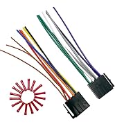 8+8Pin Universa ISO Car Radio Wiring Harness, Android Car Stereo Harness Adapter Radio Power Spea...