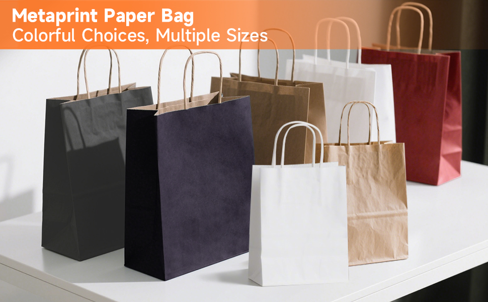 paper bags small medium large size kraft bags brown red white black blue gift bags