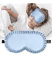 Kids Sleep Mask Eye Cover, 100% Real Mulberry Silk Sleep Mask with Adjustable Strap, Kids Blindfo...