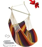 MIZTLI Hammock Chair Swing Indoor Hammock for Bedroom - Max 500 Lbs-Steel Spreader Bar with Anti-...